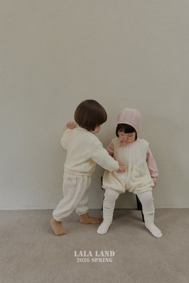 Lalaland - Korean Baby Fashion - #babywear - Bebe Cable Knit Jogger Pants - 6