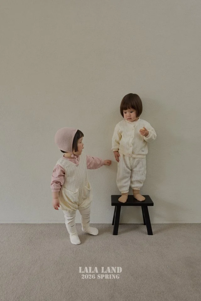 Lalaland - Korean Baby Fashion - #babywear - Bebe Cable Knit Overalls - 5