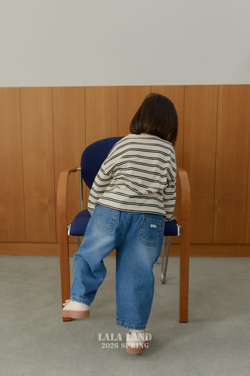 Lalaland - Korean Baby Fashion - #onlinebabyboutique - Lala Washed Denim Pants - 5