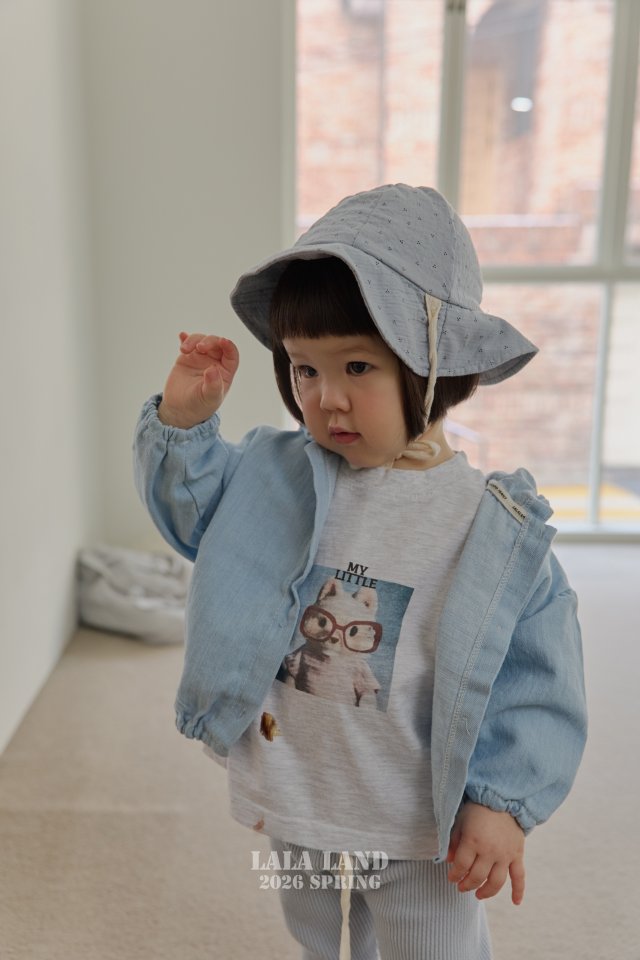 Lalaland - Korean Baby Fashion - #onlinebabyboutique - Bebe Denim Shirring Hoodie - 3