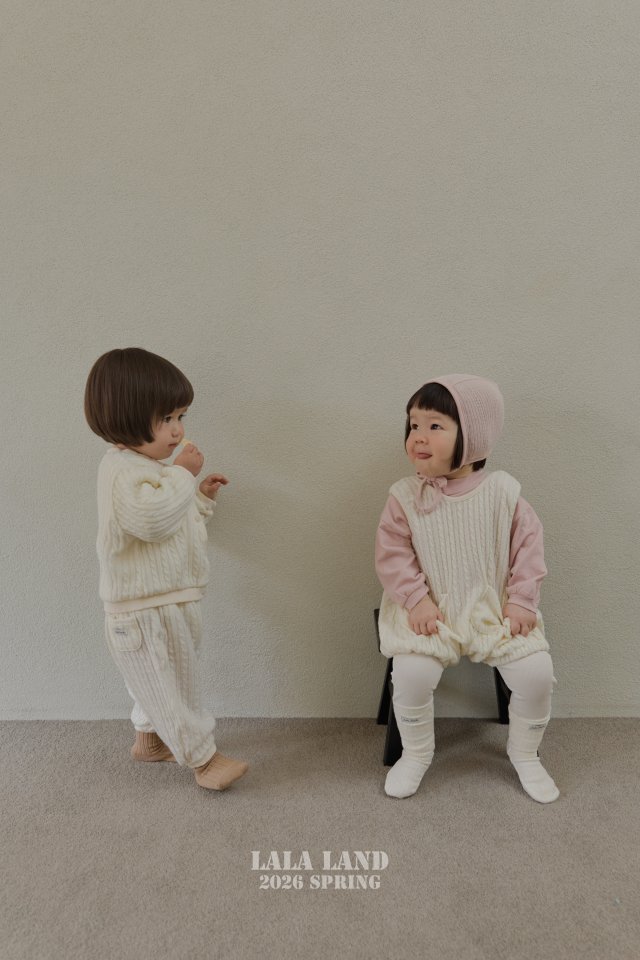 Lalaland - Korean Baby Fashion - #onlinebabyboutique - Bebe Cable Knit Jogger Pants - 7