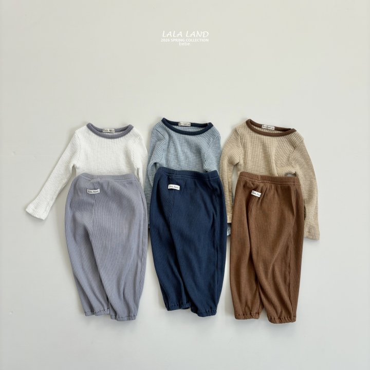 Lalaland - Korean Baby Fashion - #onlinebabyboutique - Bebe Modal Ribbed Top Bottom Set