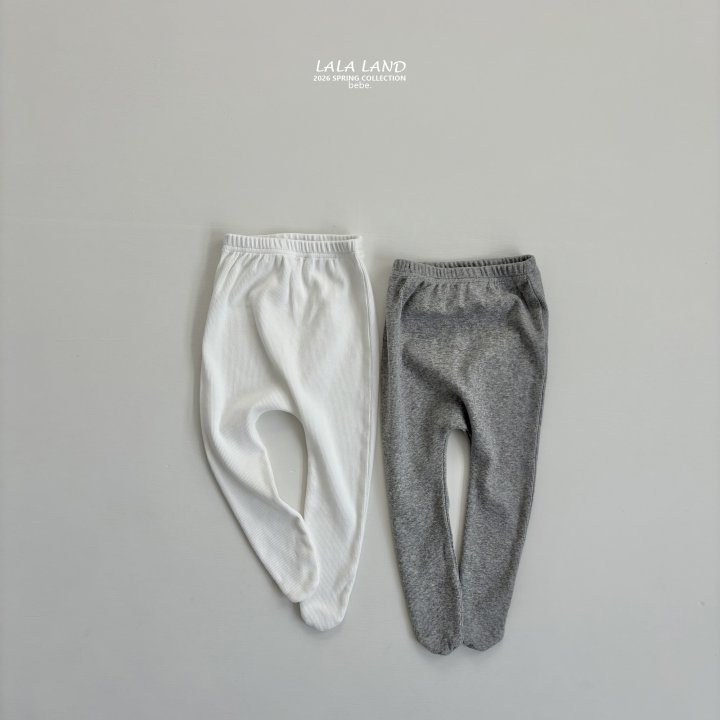 Lalaland - Korean Baby Fashion - #onlinebabyboutique - Bebe Cheese Ribbed Footed Leggings