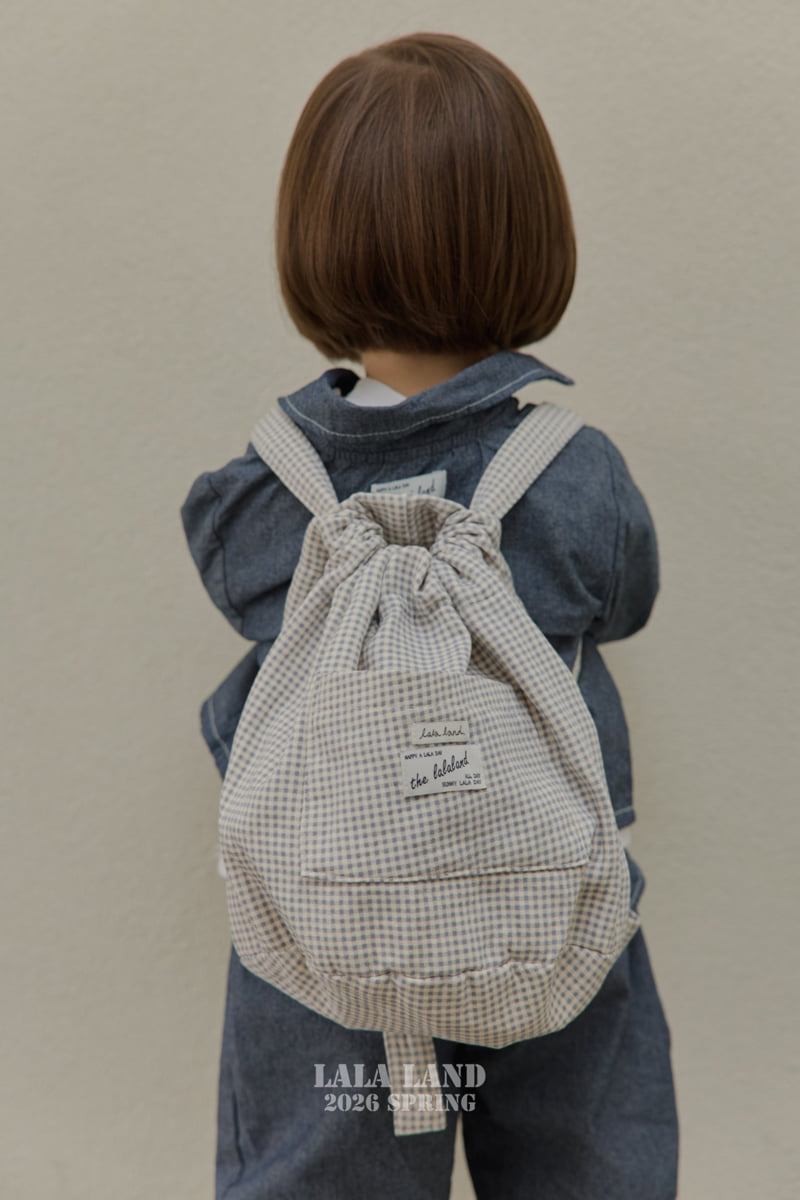 Lalaland - Korean Baby Fashion - #onlinebabyshop - Check Backpack - 3