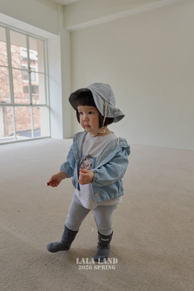 Lalaland - Korean Baby Fashion - #onlinebabyboutique - Bebe Denim Shirring Hoodie - 4