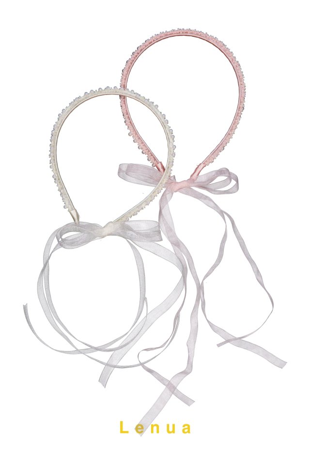 Lenua - Korean Children Fashion - #Kfashion4kids - Pearl Ribbon Hair Band - 11
