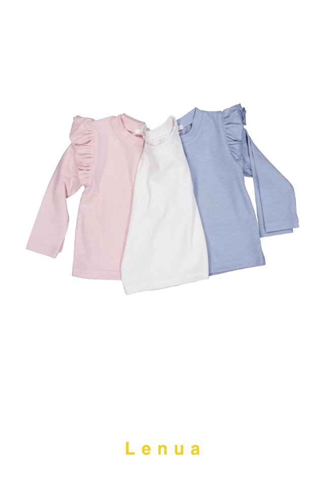 Lenua - Korean Children Fashion - #discoveringself - Orb Wing Ribbed Tee - 12