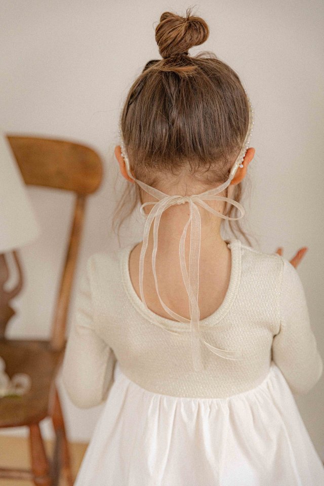 Lenua - Korean Children Fashion - #prettylittlegirls - Pearl Ribbon Hair Band