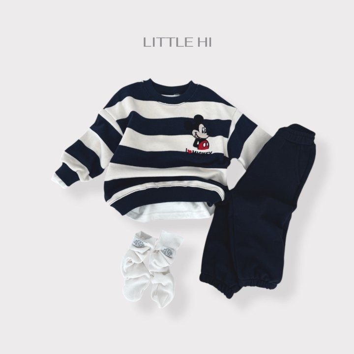 Little Hi - Korean Children Fashion - #stylishchildhood - Striped Embroidered M Sweatshirt - 4