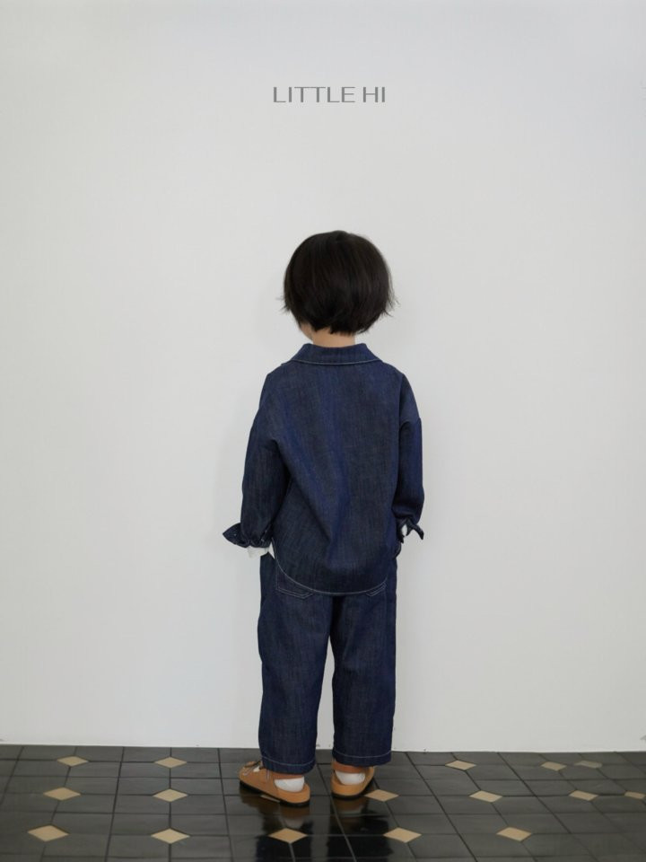 Little Hi - Korean Children Fashion - #childrensboutique - Slub Denim Shirt (Medium Denim) - 11