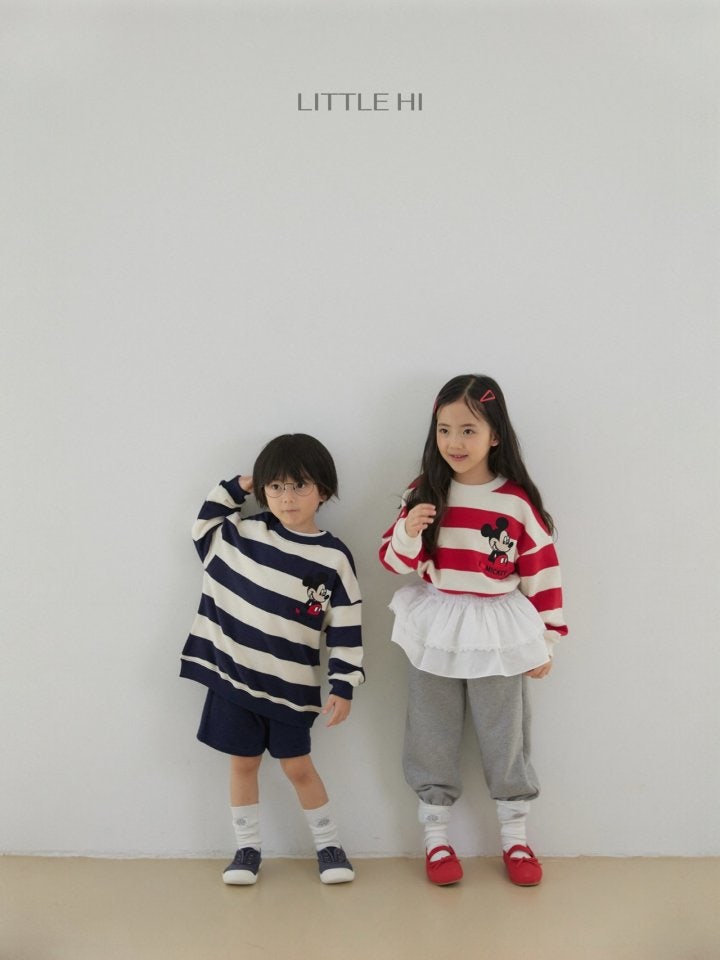 Little Hi - Korean Children Fashion - #designkidswear - Striped Embroidered M Sweatshirt - 6