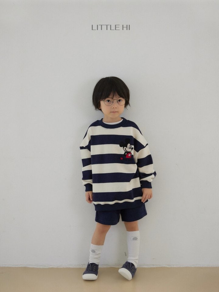 Little Hi - Korean Children Fashion - #fashionkids - Striped Embroidered M Sweatshirt - 8