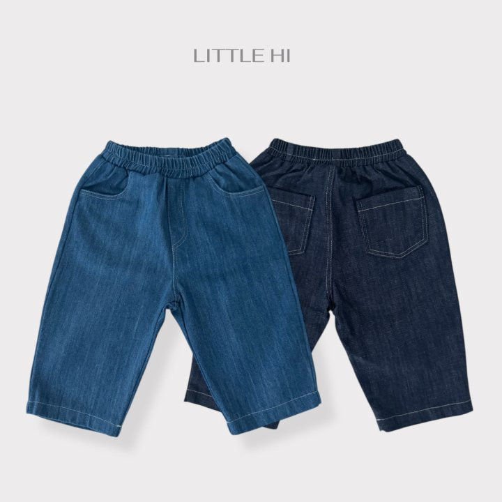 Little Hi - Korean Children Fashion - #kidsshorts - Slub Denim Pants (Dark Denim) - 2