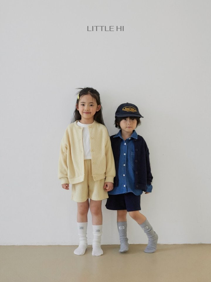 Little Hi - Korean Children Fashion - #kidsshorts - Texture Cardigan - 4