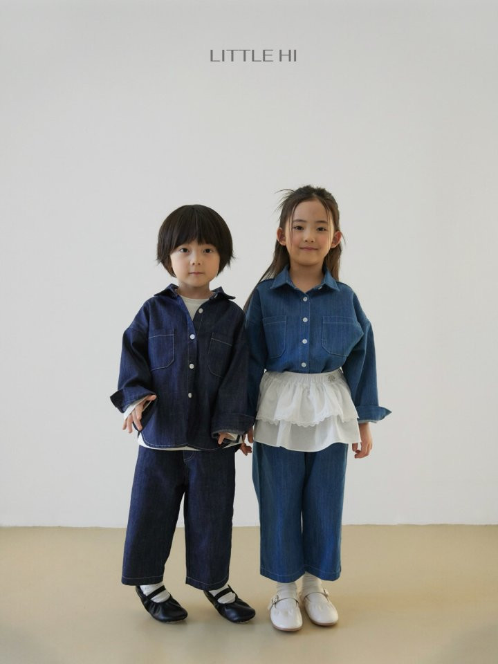 Little Hi - Korean Children Fashion - #kidzfashiontrend - Slub Denim Pants (Medium Denim) - 5