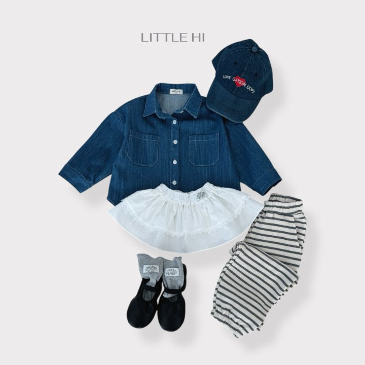 Little Hi - Korean Children Fashion - #kidzfashiontrend - Slub Denim Shirt (Medium Denim) - 3