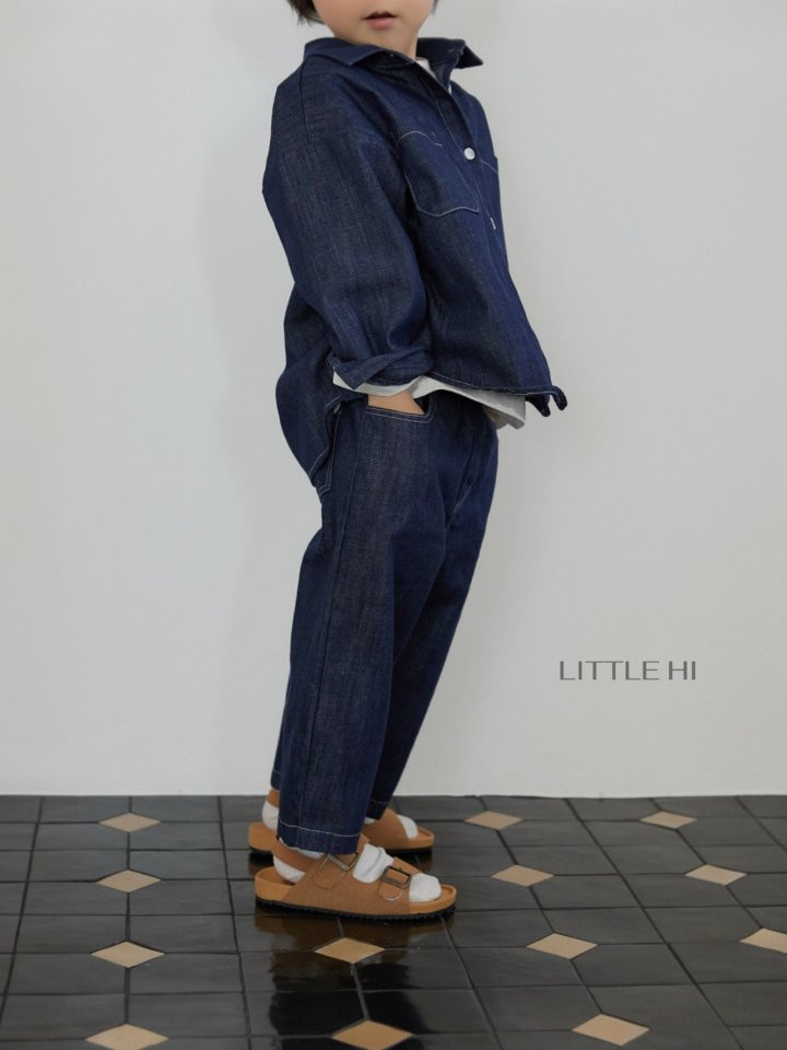 Little Hi - Korean Children Fashion - #littlefashionista - Slub Denim Pants (Medium Denim) - 7