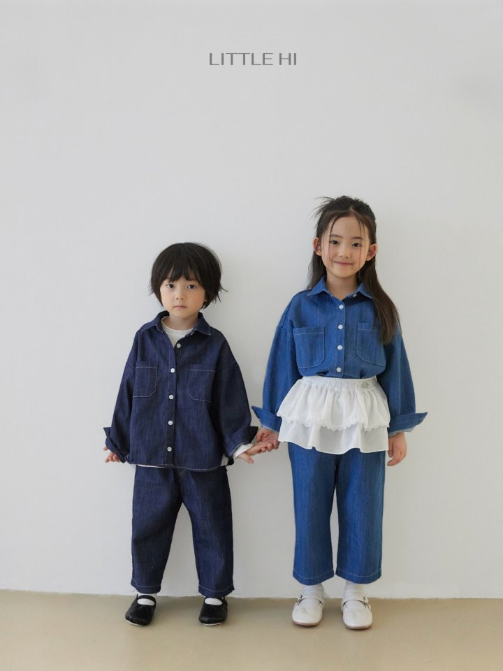 Little Hi - Korean Children Fashion - #minifashionista - Slub Denim Pants (Medium Denim) - 9