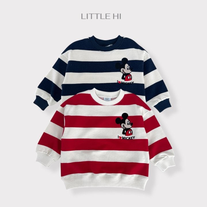 Little Hi - Korean Children Fashion - #toddlerclothing - Striped Embroidered M Sweatshirt - 2