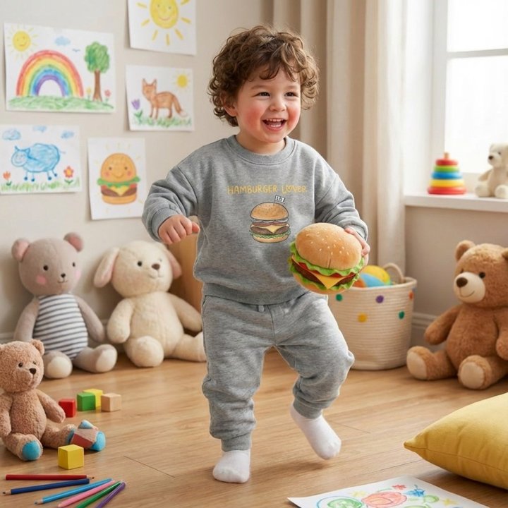 Little Rabbit - Korean Children Fashion - #Kfashion4kids - Pizza Burger Set - 2