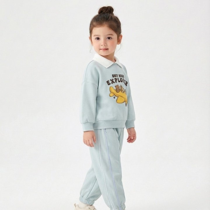 Little Rabbit - Korean Children Fashion - #magicofchildhood - Collared Stripe Set - 2