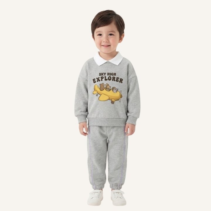 Little Rabbit - Korean Children Fashion - #todddlerfashion - Collared Stripe Set - 5