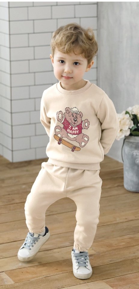 Little Rabbit - Korean Children Fashion - #todddlerfashion - Board Bear Set - 4