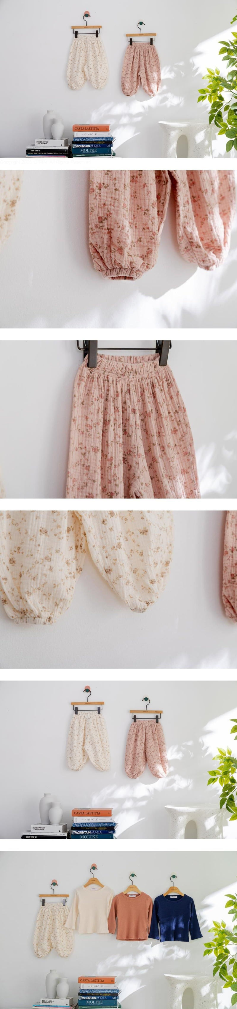 London I - Korean Baby Fashion - #onlinebabyshop - Rose Flower Pants