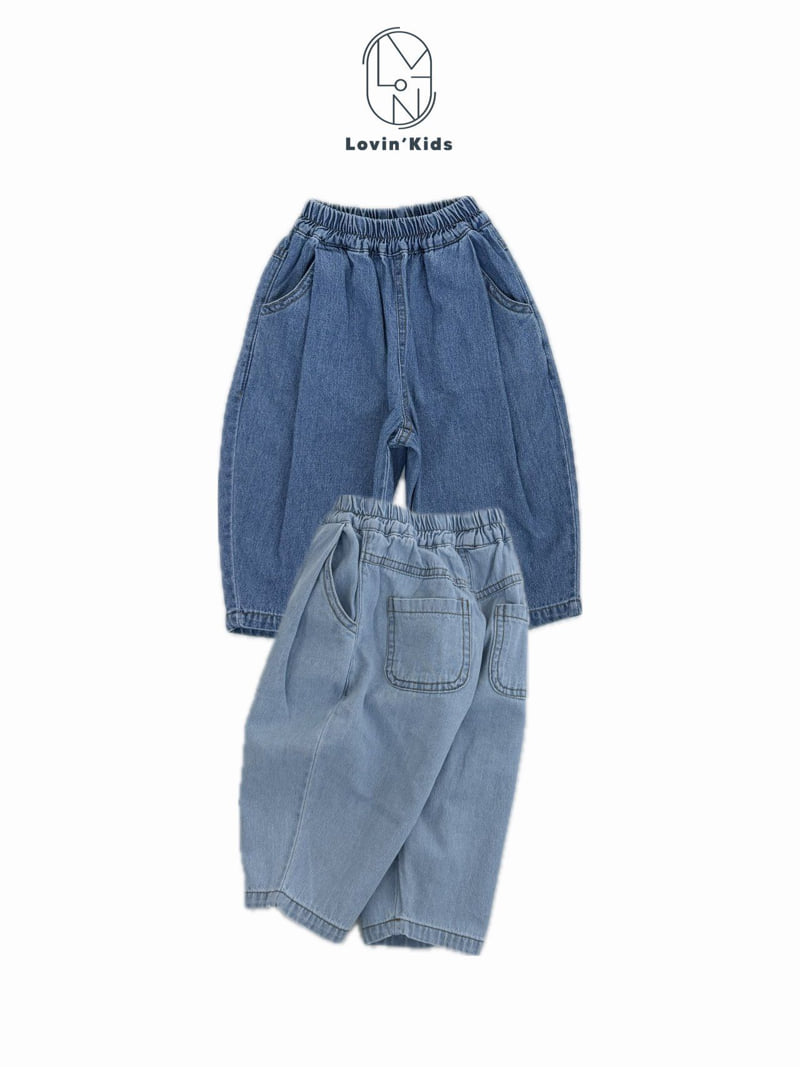 Lovin - Korean Baby Fashion - #babyfever - Pleated Baggy Denim Pants