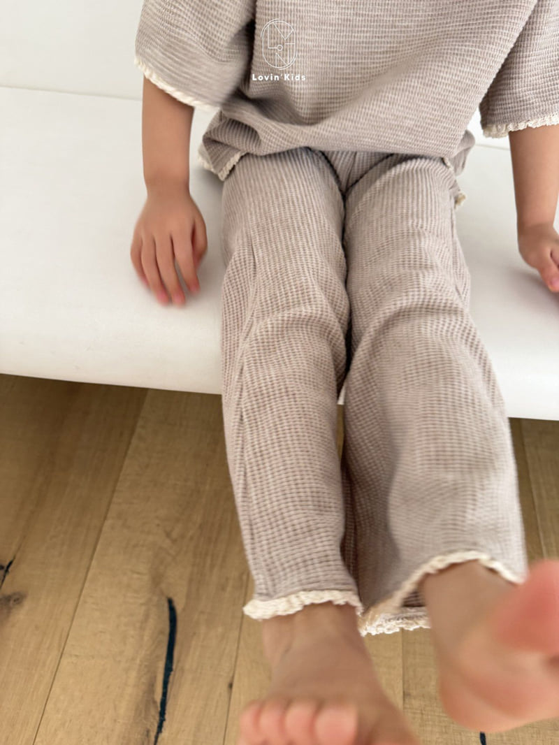 Lovin - Korean Baby Fashion - #babylifestyle - Waffle Bootcut Pants - 10