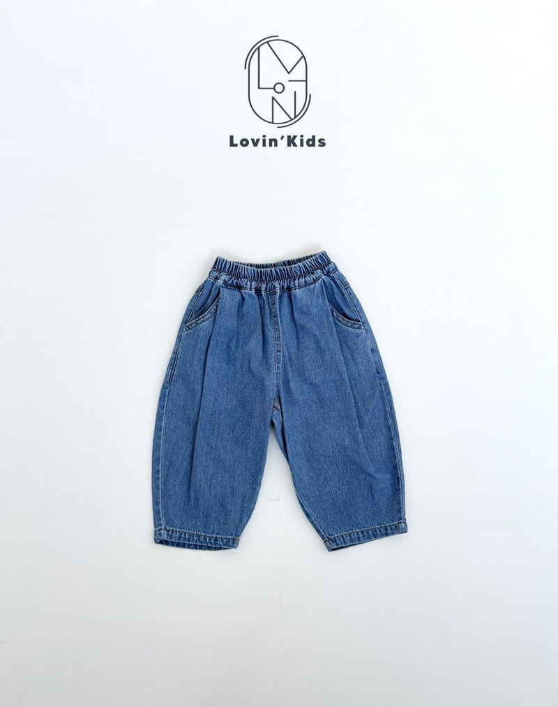 Lovin - Korean Baby Fashion - #babylifestyle - Pleated Baggy Denim Pants - 3