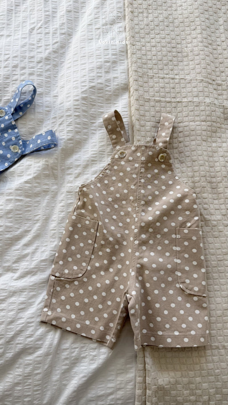 Lovin - Korean Baby Fashion - #babyootd - Dot Short Overalls - 6