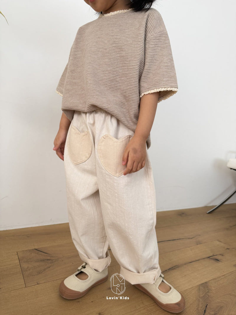 Lovin - Korean Baby Fashion - #babyoutfit - Lace Waffle Tee - 12