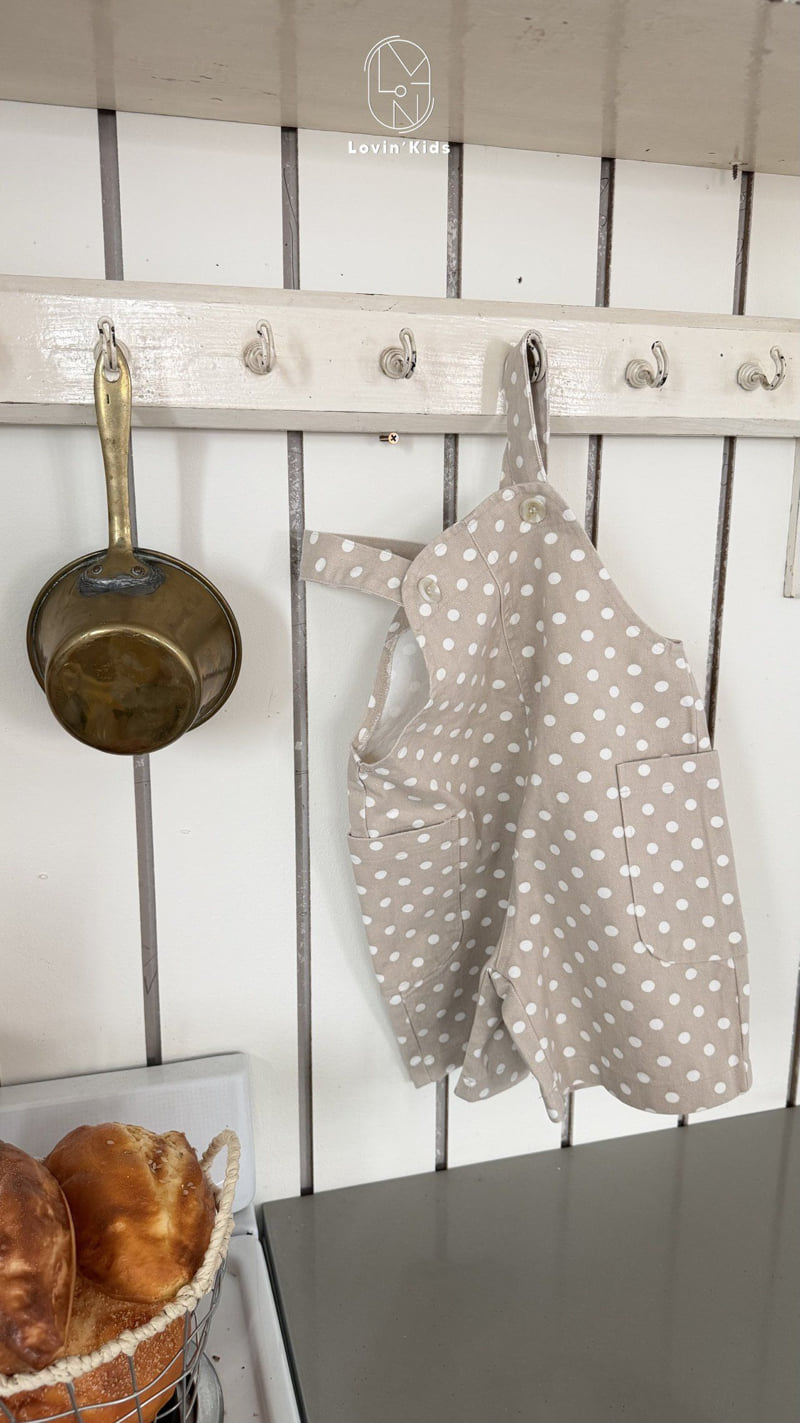 Lovin - Korean Baby Fashion - #babyoutfit - Dot Short Overalls - 7