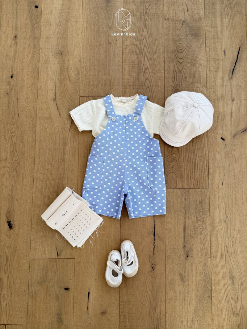 Lovin - Korean Baby Fashion - #babyoutfit - Dot Short Overalls - 8