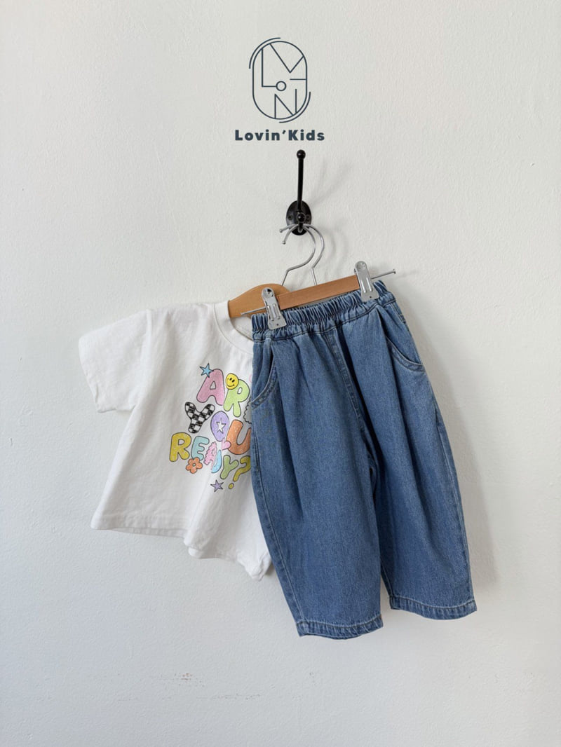 Lovin - Korean Baby Fashion - #babyoutfit - Pleated Baggy Denim Pants - 7