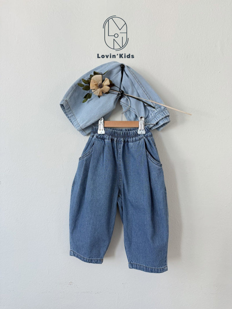 Lovin - Korean Baby Fashion - #babywear - Pleated Baggy Denim Pants - 8