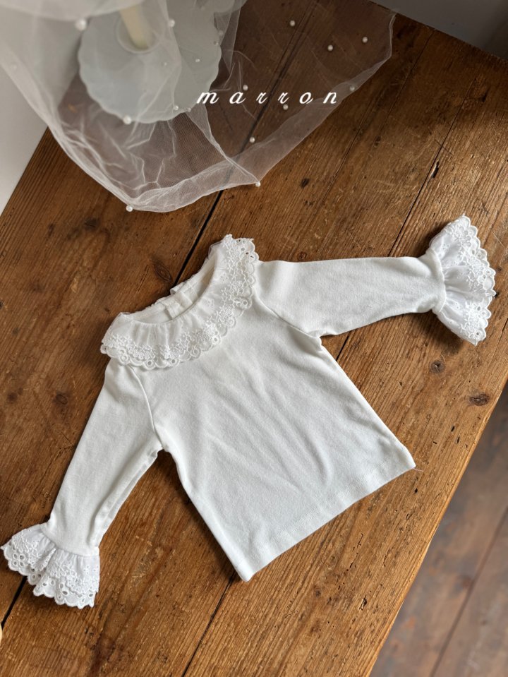 Marron - Korean Baby Fashion - #babyboutique - Lace Tee - 5