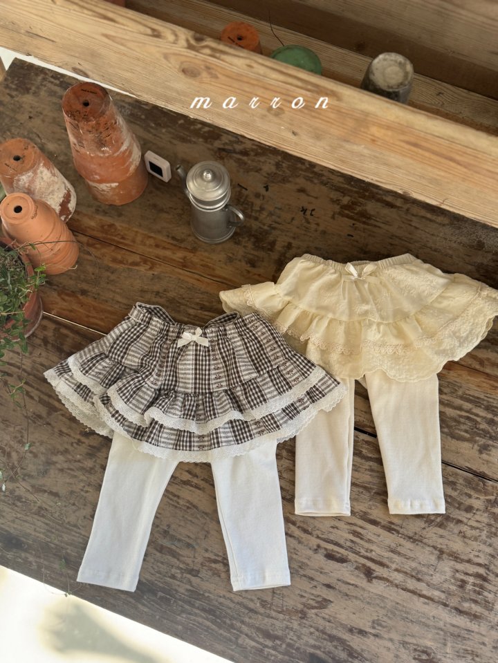 Marron - Korean Baby Fashion - #babyboutique - Check Tutu Leggings - 12
