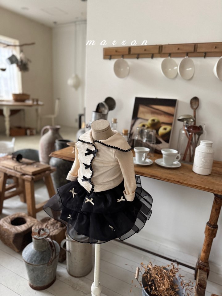 Marron - Korean Baby Fashion - #babyboutique - Ribbon Tiered Skirt - 6