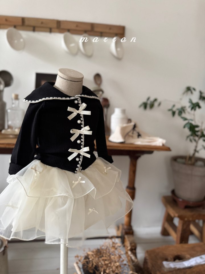 Marron - Korean Baby Fashion - #babyboutique - Ribbon Tiered Skirt - 7