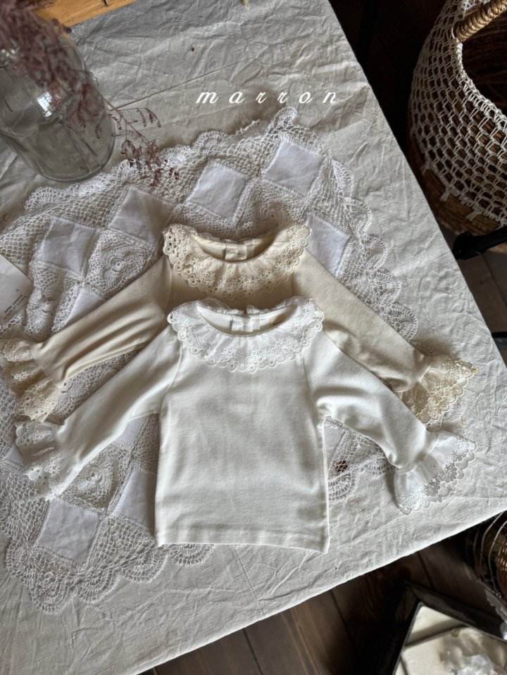 Marron - Korean Baby Fashion - #babyboutiqueclothing - Lace Tee - 6