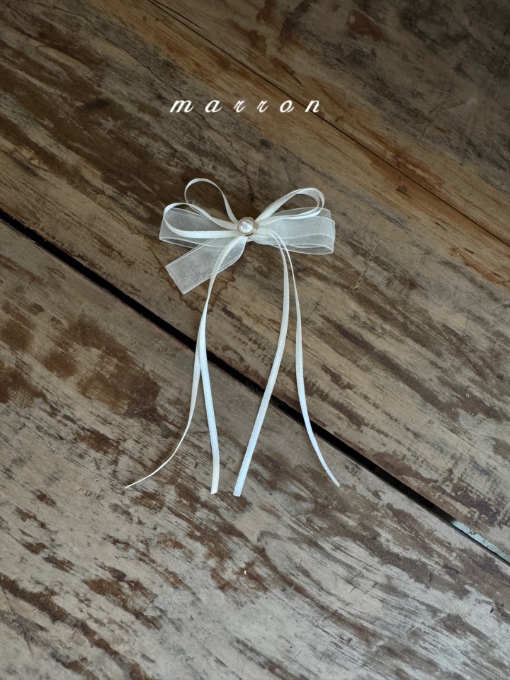 Marron - Korean Baby Fashion - #babyboutiqueclothing - Pearl Ribbon Brooch