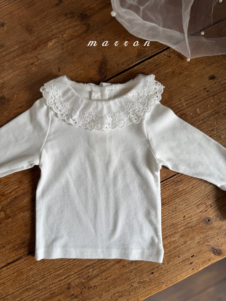 Marron - Korean Baby Fashion - #babyclothing - Lace Tee - 7
