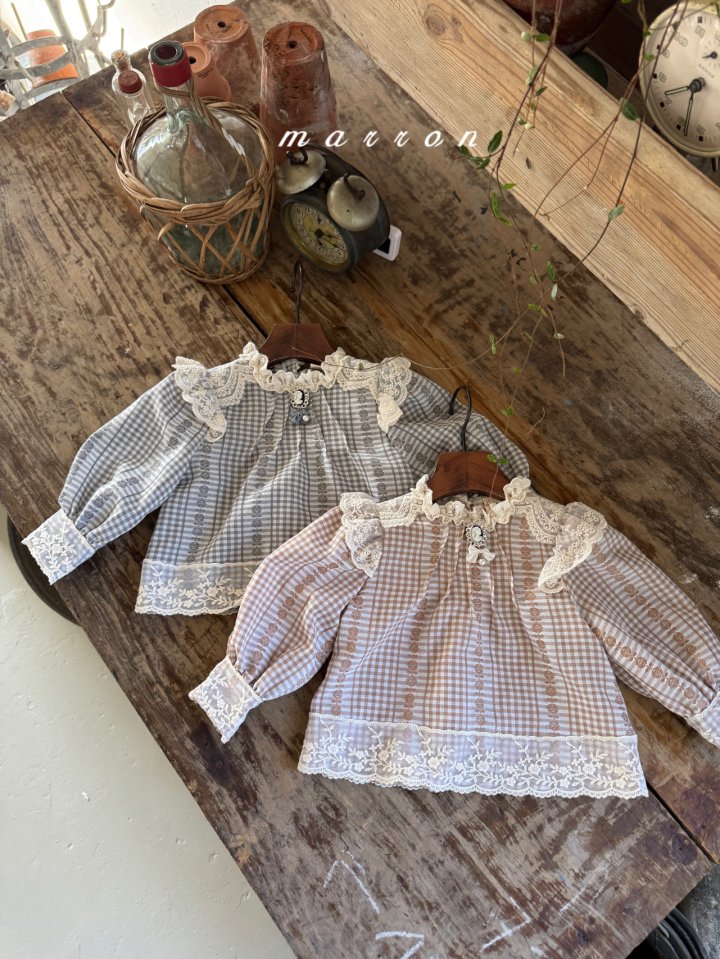 Marron - Korean Baby Fashion - #babyclothing - Victoria Blouse (Brooch Not Included) - 2