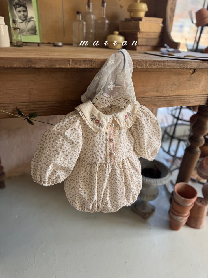 Marron - Korean Baby Fashion - #babyclothing - Small Floral Bonnet - 5