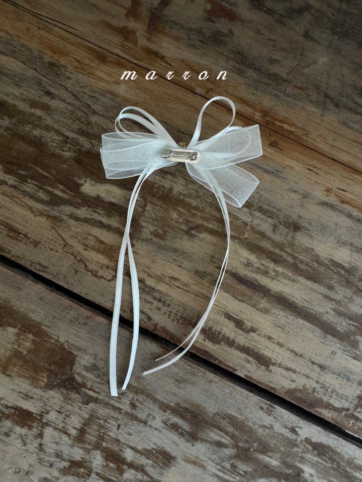 Marron - Korean Baby Fashion - #babyclothing - Pearl Ribbon Brooch - 2