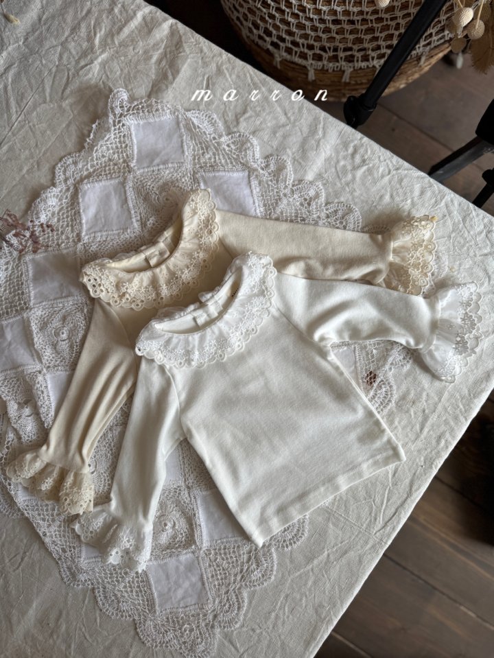Marron - Korean Baby Fashion - #babyfashion - Lace Tee - 8