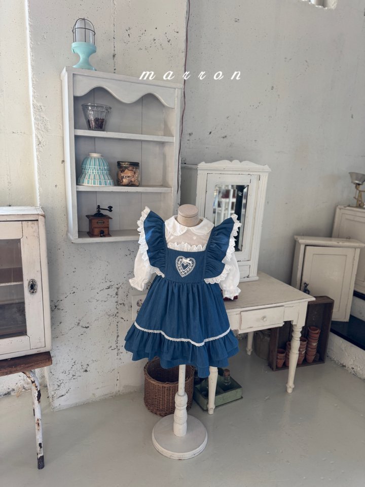 Marron - Korean Baby Fashion - #babyfashion - Heart One-piece - 6