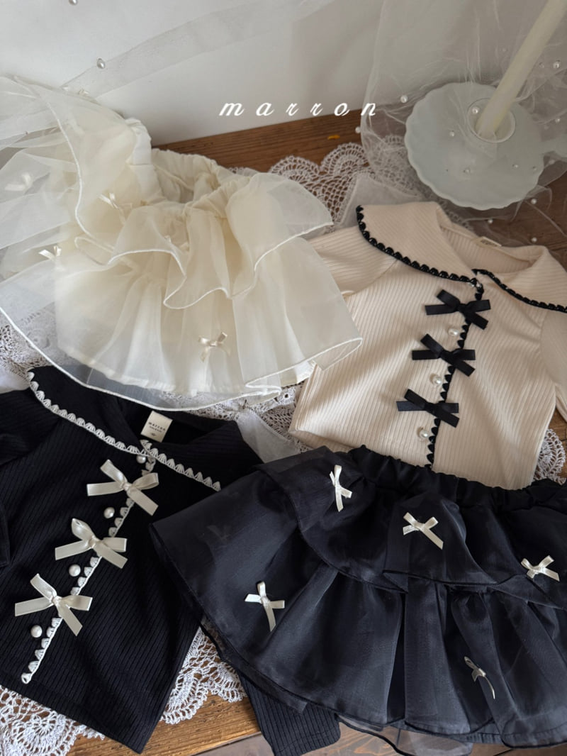Marron - Korean Baby Fashion - #babyfashion - Sailor Ribbon Cardigan - 12